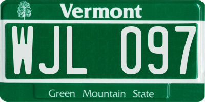 VT license plate WJL097