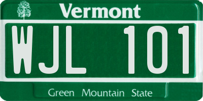 VT license plate WJL101
