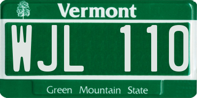 VT license plate WJL110