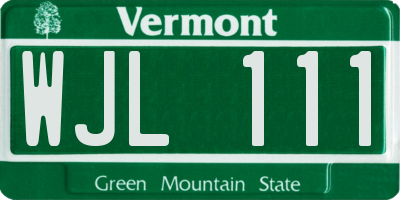 VT license plate WJL111