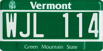 VT license plate WJL114
