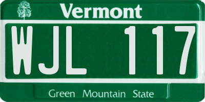 VT license plate WJL117