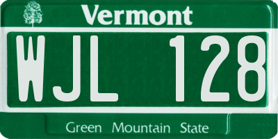VT license plate WJL128