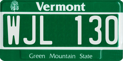 VT license plate WJL130
