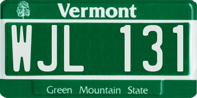 VT license plate WJL131