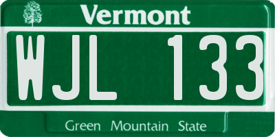 VT license plate WJL133
