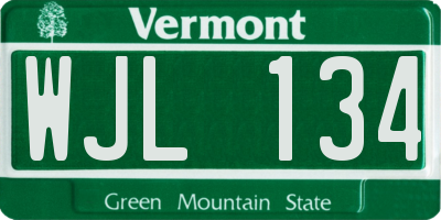 VT license plate WJL134