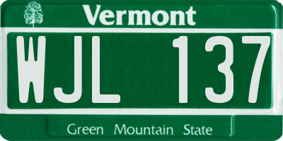VT license plate WJL137