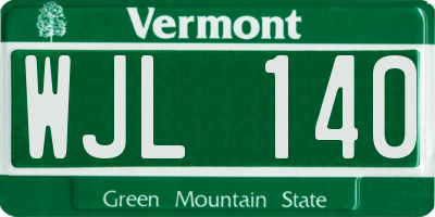 VT license plate WJL140