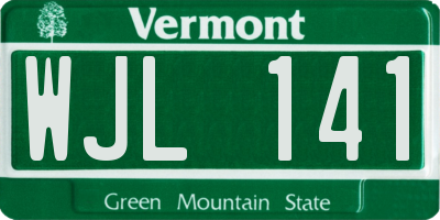 VT license plate WJL141