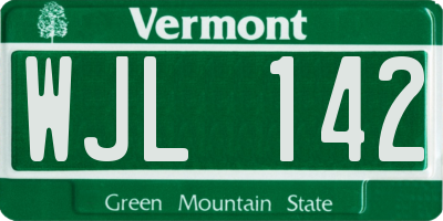 VT license plate WJL142