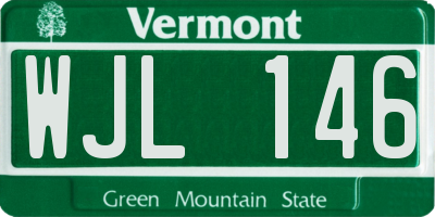 VT license plate WJL146