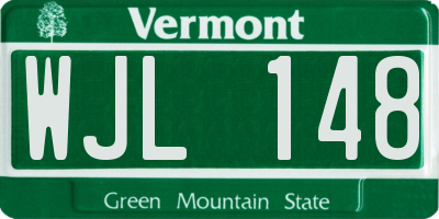 VT license plate WJL148