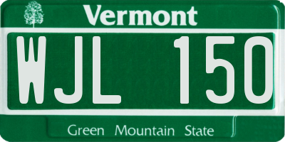 VT license plate WJL150