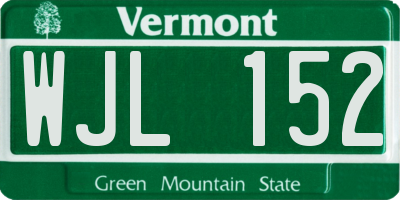 VT license plate WJL152