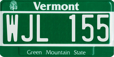 VT license plate WJL155