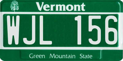 VT license plate WJL156