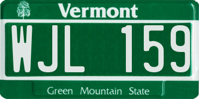 VT license plate WJL159