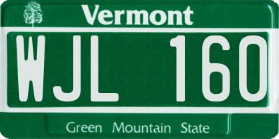 VT license plate WJL160