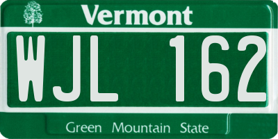 VT license plate WJL162