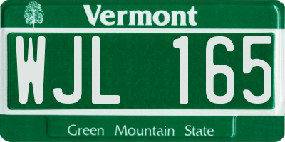 VT license plate WJL165
