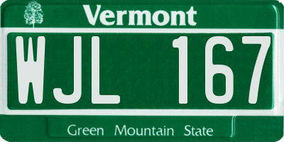 VT license plate WJL167