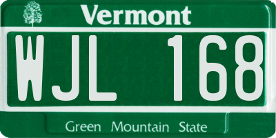 VT license plate WJL168