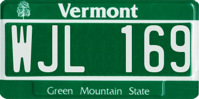VT license plate WJL169