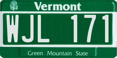 VT license plate WJL171