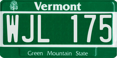 VT license plate WJL175