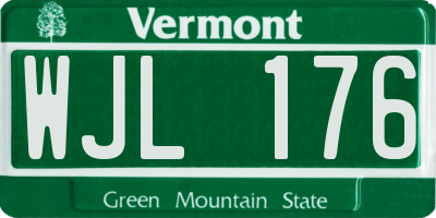 VT license plate WJL176