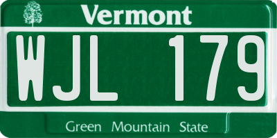 VT license plate WJL179