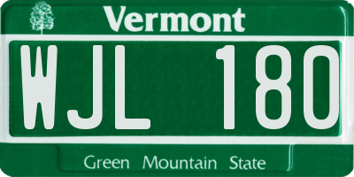 VT license plate WJL180