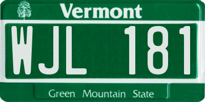 VT license plate WJL181