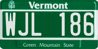 VT license plate WJL186
