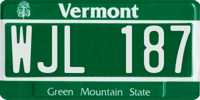VT license plate WJL187