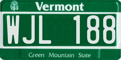 VT license plate WJL188