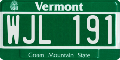 VT license plate WJL191