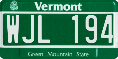 VT license plate WJL194