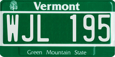VT license plate WJL195