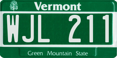 VT license plate WJL211