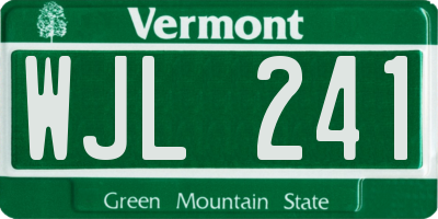 VT license plate WJL241