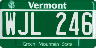 VT license plate WJL246