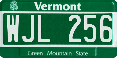 VT license plate WJL256