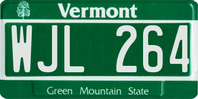 VT license plate WJL264