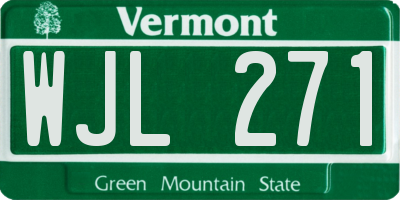 VT license plate WJL271