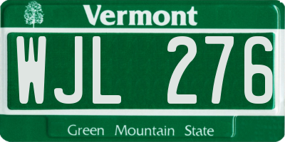 VT license plate WJL276
