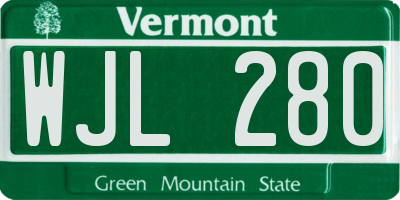 VT license plate WJL280