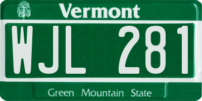 VT license plate WJL281