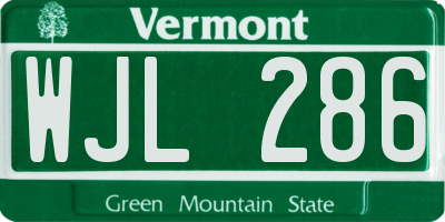 VT license plate WJL286